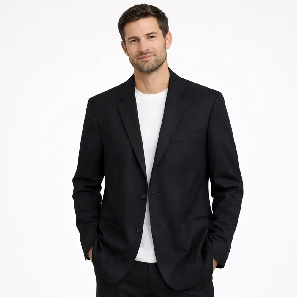 Hugo Boss Men’s Black Wool Blend Blazer Sport Coat | Single Breasted | Size 40R